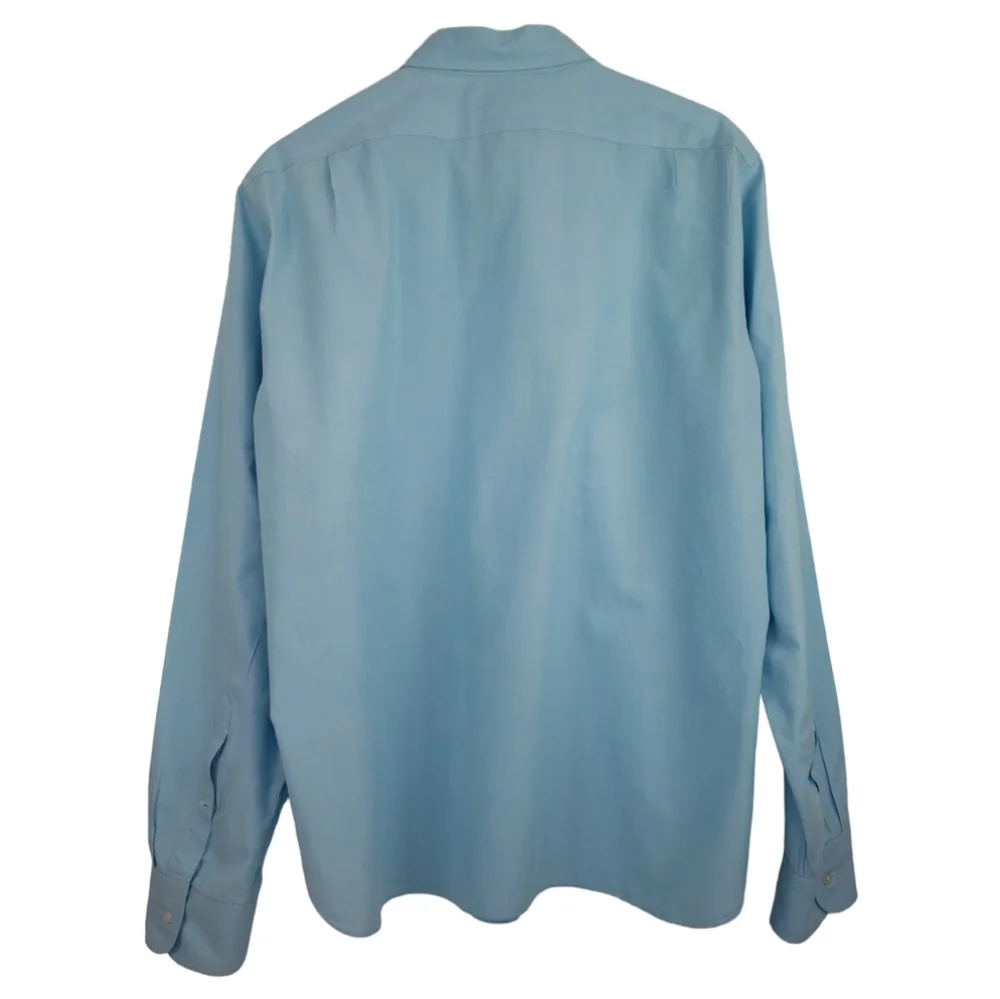 J. Crew Men's Button Front Shirt Size XL Slim in Blue 100% Cotton